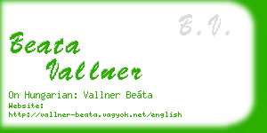 beata vallner business card